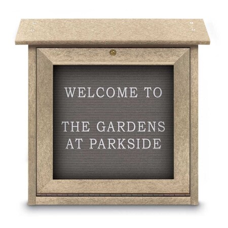 United Visual Products Outdoor Enclosed Combo Board, 48"x36", Gold Frame/Burgundy & Dark Spruce UVCB4836ODG-BURGUN-DRKSPR